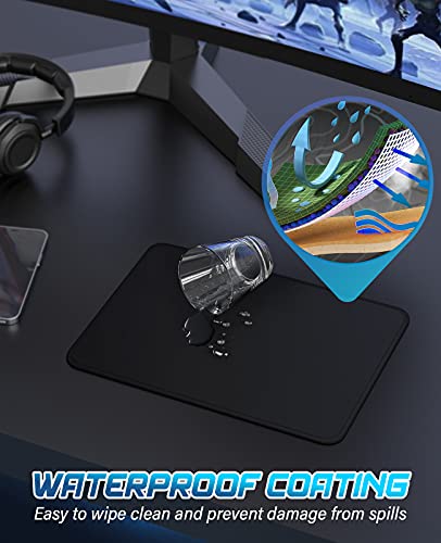 Utechsmart Computer Mouse Pad With Stitched Edges, Washable Mouse Mat With Superior Micro-Weave Cloth, Gaming Mouse Pad For Office & Home, Non-Slip Rubber Base, Black #TOP5