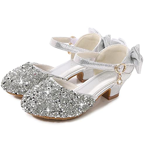 Little Girls Low Heel Dress Pump Rhinestone Sandals Glitter Mary Jane Flower Wedding Party Princess Dress Shoes2
