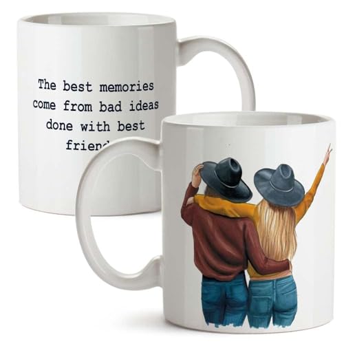Image of Funny Bestie with Friendship Quotes Printed 325 ml Ceramic Coffee Mug /Tea Cup Gift for Girls, Best Friends, Sister Mom, Wife, Girlfriend 325 ml (Best Friend-8)
