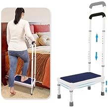 خطوات سريرية للأسرة العالية لكبار السن كرسي بخطوة واحدة مع مقبض Suv Car Steping Stool Seniors Stand Assist Aid Medical Heavy Duty 400lb Wide Platform Footools for Bedroom Bathroom