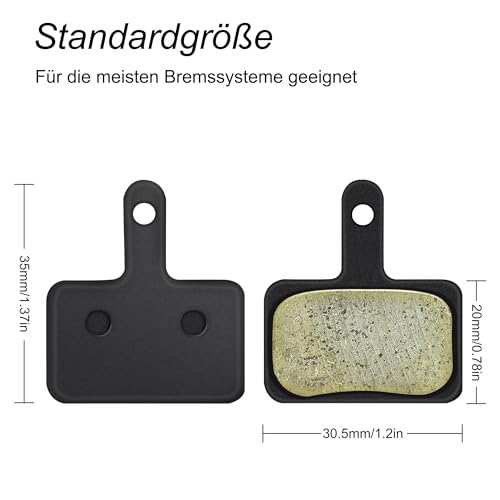 4X Bremsbeläge Fahrrad Scheibenbremse für B01S, B03S,B05S Fahrrad Bremsen Bike Beläge I Bremsbelag I Scheibenbremsbeläge High Performance für Deore, TRP, Tektro