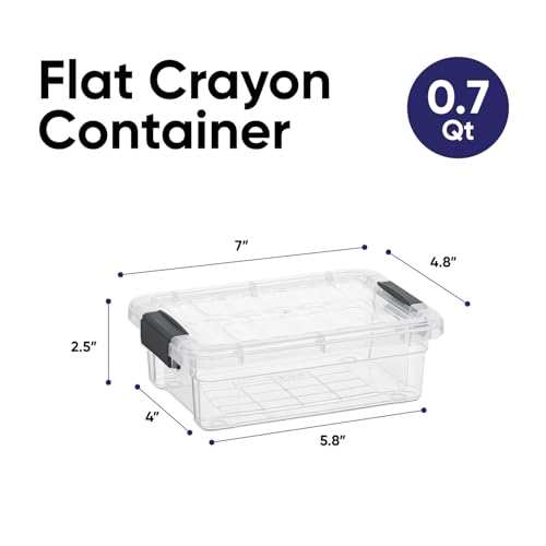 Image of Superio 0.7 Quart Mini Clear Plastic Storage Container with Lid, Stackable Small Organizer Box for Crayons, Art Supplies, Beads, Sewing, Stationery & Food Storage, 2 Pack