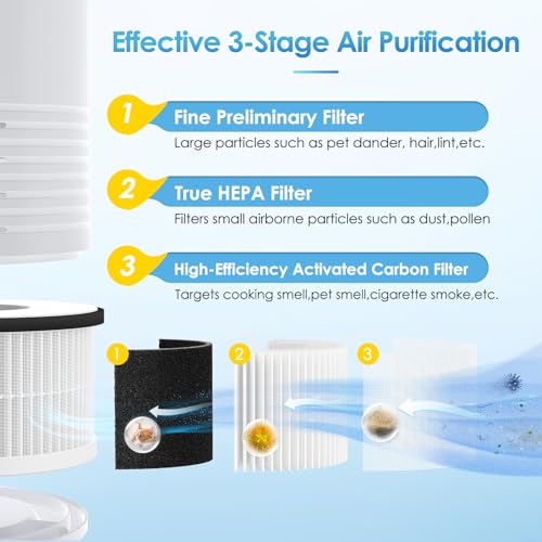 Image of RP-AP068 Replacement Filter For RENPHO RP-AP068 Air Purifiers, 3-in-1 H13 Grade Ture Hepa Filters Compatible with RENPHO RP-AP068, 2 Pack