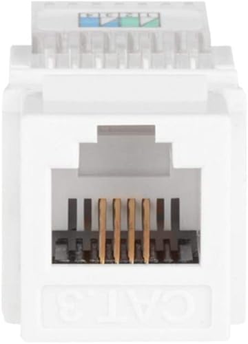 Miniatura 3 de Monoprice RJ11 Conector Keystone de 180 grados sin herramientas - Para cable sólido 22-26AWG, color blanco