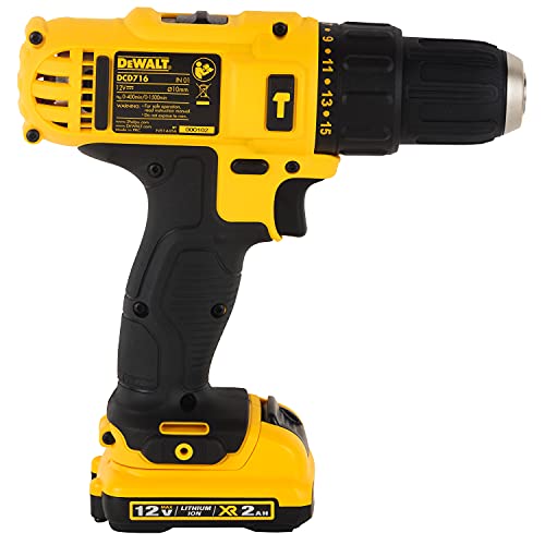 Image of DEWALT DCD716D2 10.8V 10mm XR Lithium-Ion Cordless Hammer Drill Machine /Driver with 2x2.0 Ah Batteri