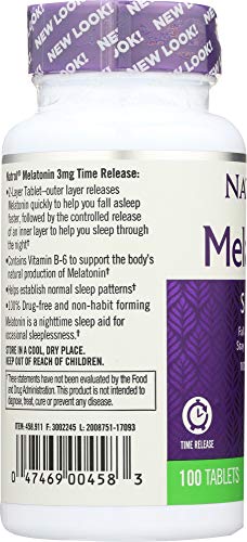 Natrol Melatonin 3 mg Sleep Time Release Dietary Supplement Tablets 100 ea (Pack of 4) - image 2