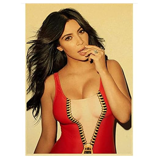 Canvastavla Kända amerikanska skådespelare Kim Kardashian Retroaffischer Heminredning Målning 50X70cm
