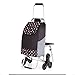 gujiu Carrello Carrello/Carrello for Bagagli Scale Scale, 6 Ruote, con Sgabello Portatile, Design Pieghevole, Corpo in Acciaio Inox, for Lo Shopping for la casa, Il Viaggio d'Affari (Nero)