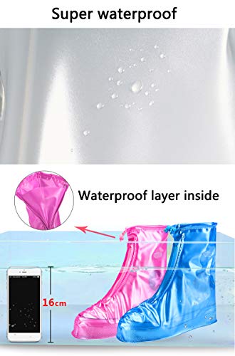 Cubiertas impermeables para zapatos y botas, para lluvia y nieve, unisex adulto, color blanco, talla XL (equivalente a US 7.5-8.5) miniatura 4