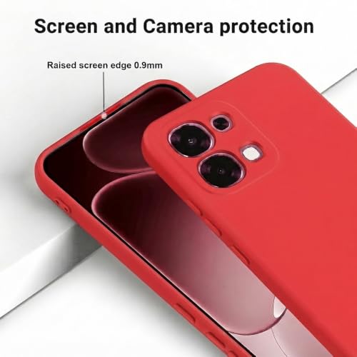 Image of Back Cover Compatible with Vivo T5x 5G /Y51 Pro 5G /iQOO Z11x 5G | Full Camera Protection | Premium Liquid Silicon Case | Flexible Bumper Case for Vivo T5x 5G / Y51 Pro 5G / iQOO Z11x 5G (Red)