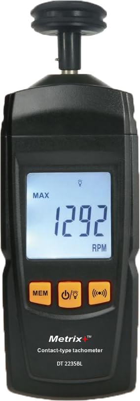 Metrix+ DT 2235BL Contact tachometer | Measuring range upto 19,999 RPM | Backlit LCD-picture-28