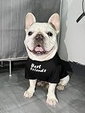 RIOSTUDIO 犬服 春 夏 (S～XXLまで5サイズ展開) 犬の服 夏用 Tシャツ シンプル 涼しい 通気 おしゃれな英文字プリント わんこ服 小型犬 中型犬 大型犬 猫服 防虫 抜け毛防止 ルームウェア 犬用(⑧[BestFriends]×ブラック,XXL)