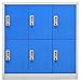 Azzrora Locker Cabinets, Pack of 2, Light Grey and Blue, 90 x 45 x 925 cm, Steel Locker Cabinet, Tool Cabinet, Lockers for Employees, Locker Metal Locker Cabinets