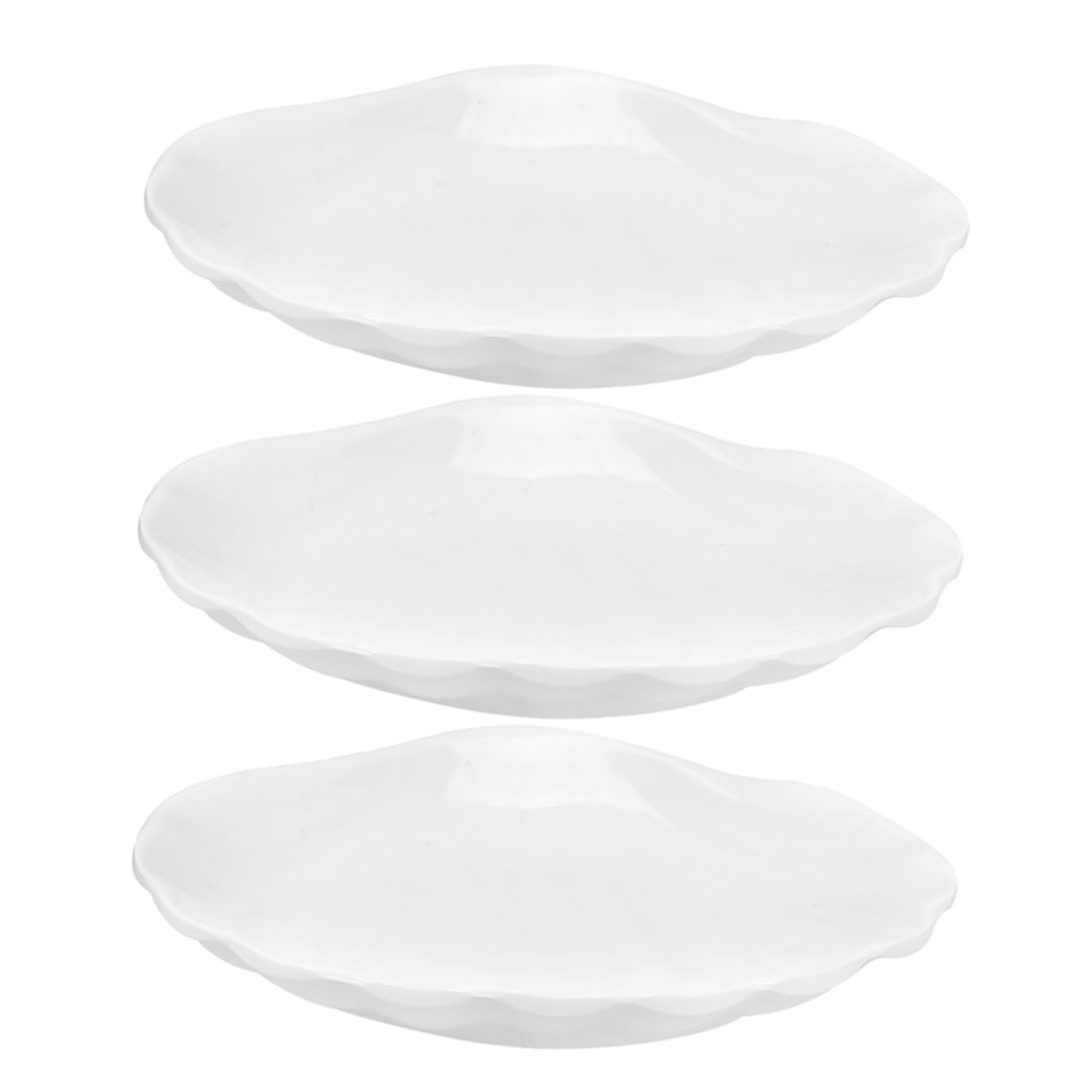 Unomor 3Pcs Snack Plate Shell Shaped Condiment Dish for Sauces and Dips Smooth Surface Serving Dish for Hot Pot Restaurants and Elegant Table Settings