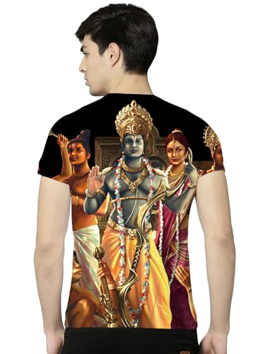 Image of STAND OUT All Over Printed Shiva, Krishna, Hanuman, Kali, Ram and Ravana, Ramayan, Bagavath Githa, Buddha Religious, Spiritual, Hindu Gods T-Shirts