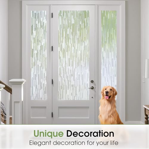 Lifetree Frosted Window Film Privacy and Anti-UV Protection Film for Glass Windows 44.5 * 200cm, Opaque Decorative Window Blinds Removable, Ideal for Home Office or Bathroom