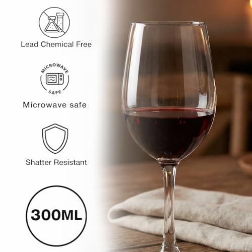 Image of BLACKCARROT Wine Glass Set of 6 | 320ml Lead-Free Glasses