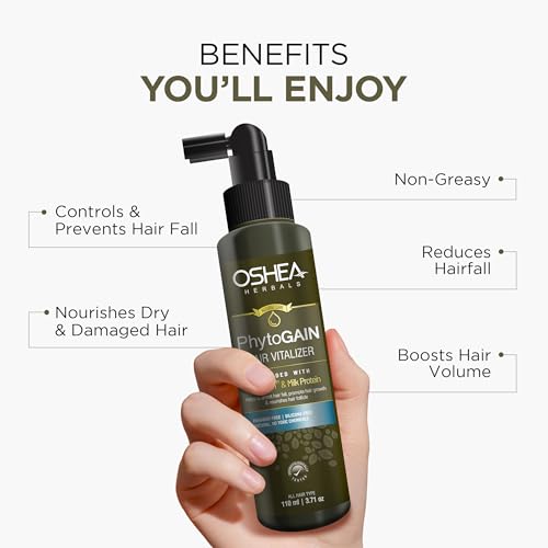 Image of Oshea Hair Phytogain Vitalizer for All Hair Types | Prevents Hairfall & Promotes Hair Growth with Nourished Hair Follicle | Blended with Follicusan & Milk Protein 110 ml