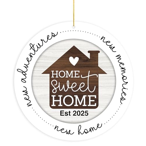 AMAQUANG New Home Ornament 2025 – Home Sweet Home Housewarming Gift for Couple, First Christmas in New House Decoration, New Homeowner Gifts, Est 2025 Ornament for Tree