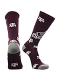 TCK Texas A&M Aggies Mayhem Crew Socks (Maroon/Grey/White, Medium)