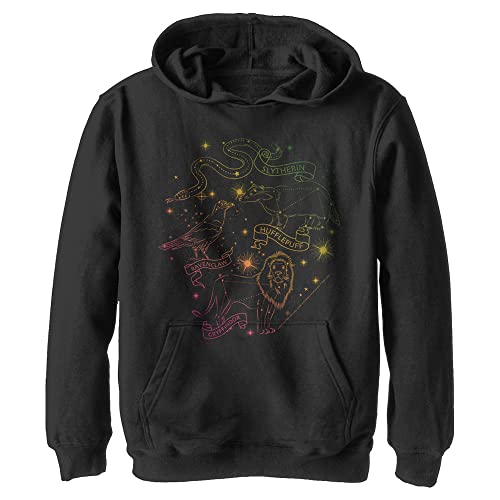 Harry Potter Deathly Hallows Constellations Childrens Hoodie, black, L