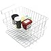 Cesta de Almacenamiento Debajo del Estante, Cesta de Almacenamiento de Alambre, Cesta Colgante apilable para Cocina, Oficina, despensa, baño, Armario, Blanco (2 Piezas)