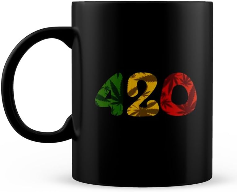Sourav Printers 420 Printed Black Ceramic Mug | for Birthday |Return Gift | Friends | Brother Gift Purpose (Black, 325ml.1Piece)
