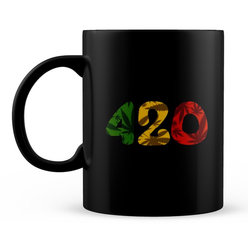 Sourav Printers 420 Printed Black Ceramic Mug | for Birthday |Return Gift | Friends | Brother Gift Purpose (Black, 325ml.1Piece)