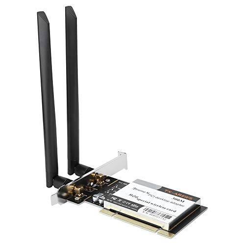 Carte réseau sans Fil, Adaptateur WiFi Double Bande 2,4 / 5 GHz AR9220 Carte réseau de Bureau PCI 300 Mbps, Prise en Charge du protocole sans Fil 802.11, pour Les Jeux sur PC