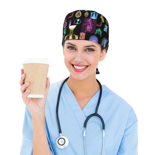 Image of Breathable Working Cap with Adjustable Sweatband Scrub Cap for Men /Women