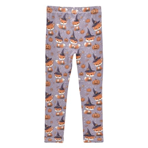 Girls Leggings Soft Toddler Ankle Length Bottoms Halloween Foxes Kids Dance Yoga Pants 4-10 Years2