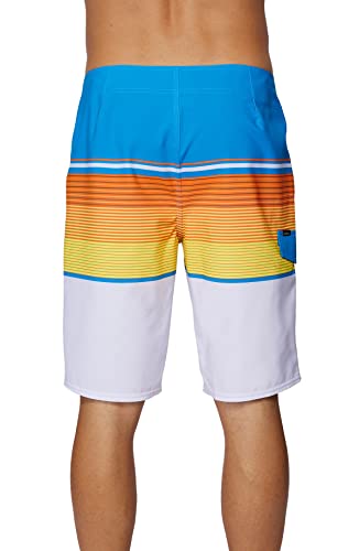 O'NEILL Men's 21 Inch 4-Way Stripe Boardshorts - Quick Dry Swim Trunks for Men with Fabric and Pockets3