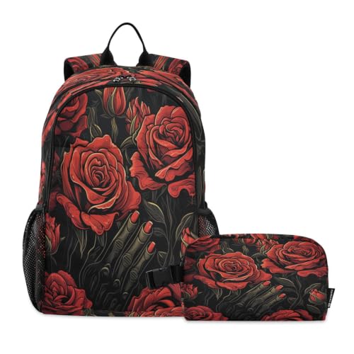 Ensemble sac à dos pour étudiants roses cool soulageant le dos des ados
