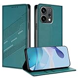 TAUYN Leder Magnetisch Folio Hülle für Oppo Reno 14F 5G/4G/Reno 14 FS, Premium PU/TPU Stoßfeste Leder Lederhülle, mit [Kartenfach] Standfunktion Brieftasche Handyhülle Schutzhülle, Dunkelgrün