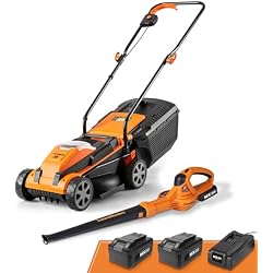 1 of LawnMaster 24VMWBL 24V Max 13-inch Cordless Lawn Mower and Cordless Leaf Blower Combo with 2x4.0Ah Batteries and Charger