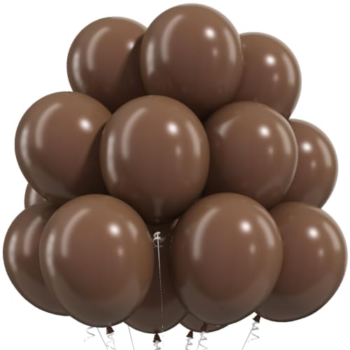 Image of Togvu Brown Balloons, 50Pack 12 Inch Dark Brown Neutral Latex Balloons