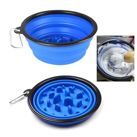 Ezcora Foldable Shaving Bowl, Silicone Shaving Soap Bowl for Shave Cream Soap, Shaving Cup for Wet Shave for Men Easy to Carry