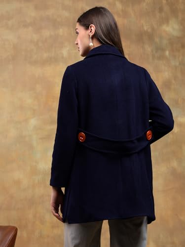 Image of KOTTY Womens Cotton Blend Standard Length Elegant Style Coat - Classic Style with Modern Detailing