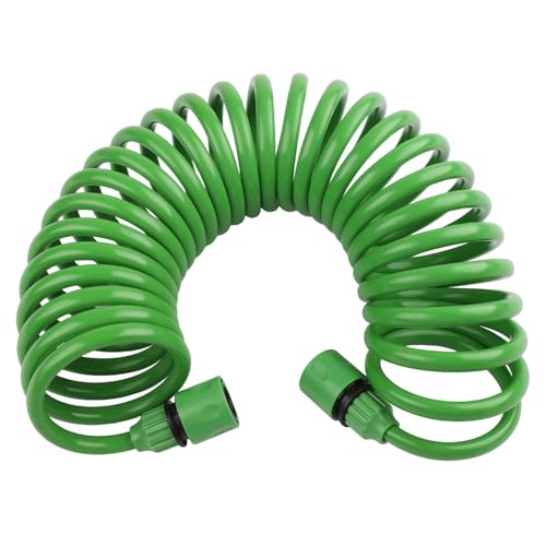 Zoegneer Manguera de jardín retráctil para jardín, manguera de agua en espiral, tubo de riego expandible con boquilla de pulverización para plantas, césped, lavado de automóviles, interiores y