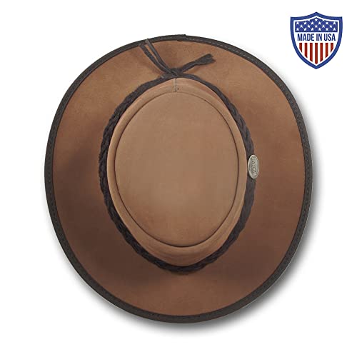 Image of Barmah Hats Foldaway Cattle Suede Leather Hat - Item 1061