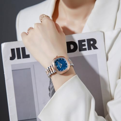 Image of Daniel Hechter Paris Collection Analog Watch for Women with Cushion Dial, Crystal Hour Markers, Roman Numeral at 12 o'Clock and Stainless Steel Strap - DHW2030