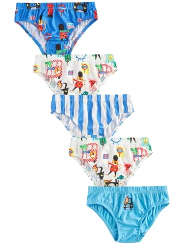 NEXT Garçon Culotte imprimée 100% Coton, Lot de 5 AOP London 18 Mois-24 Mois