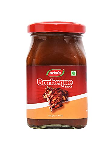 Image of ARKOS | Homemade Barbeque Sauce 200gm | 100% Natural Ingredients | No Artificial Flavours & Color | Butter, Garlic, Sugar, Mustard, Date | Deep Hickory Notes | Use it as a Smoky slow-cook Marinade or Dipping Sauce