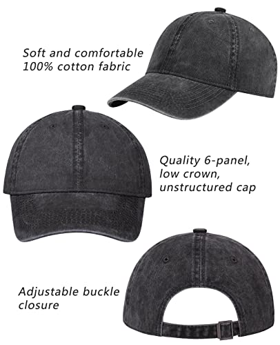 Image of TSSGBL Vintage Cotton Washed Baseball Cap S to XXL Unstructured Low Profile Adjustable Distressed Dad Hat for Men Women