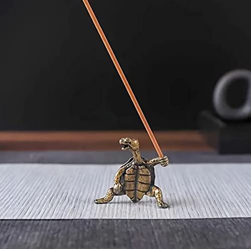 Kung Fu Turtle Incense Stick Holder! Alloy Incense Burner Stand! Turtle Ornament For Aromatherapy, Yoga, Meditation, Home Living Room Office Decor! (Antique Copper) #TOP2