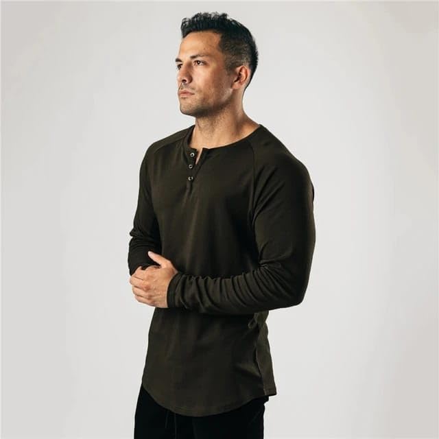 Image of Men's Henley Full Sleeve T-Shirt