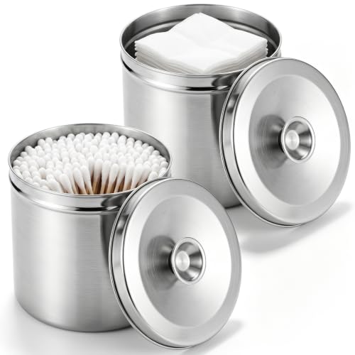 Yungyan 2 Pcs Stainless Steel Ointment Jars,Strap Handle Cover,5.8 x 6.3"