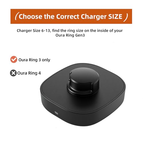 Compatible with Oura Ring Gen3 Charger - Size 9 - Fast Charging Dock with USB-C Cable for Smart Ring - Additional View