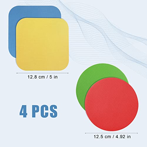 4Pcs Bottle Opening Gripper, Rubber Jar Opener Multi-Purpose Jar Gripper Pads For Weak Hands Seniors Elderly Kitchen Coasters (Light Blue, Green, Red, Yellow) #TOP1