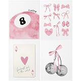 CZXCV 4 Stück Rosa Preppy Coquette WandPoster Set Clean 
